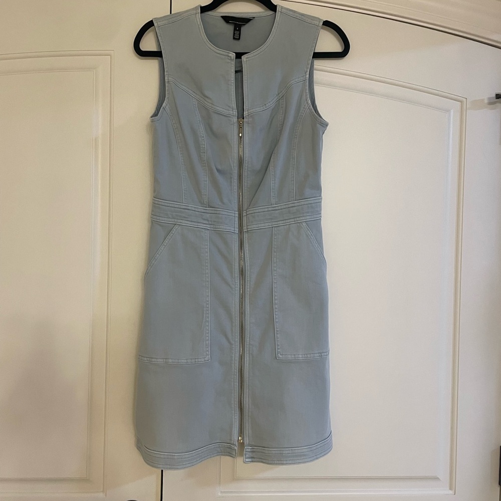 White House Black Market Blue Sheath Mini Dress